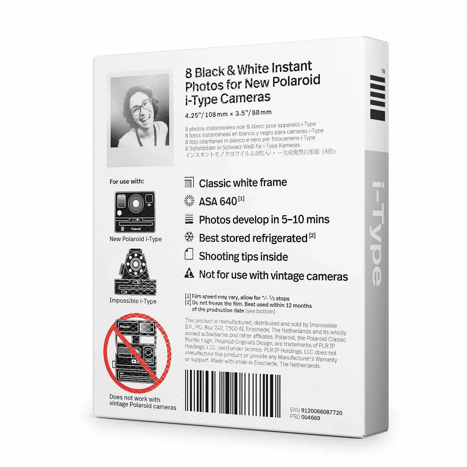 Фотопленка мгновенной печати Polaroid Originals Black & White Film для I-TYPE White (4669), фото №3