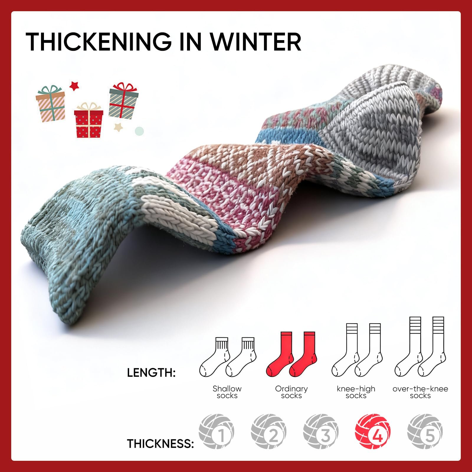 Носки Шерстяные зимние 39-42 (5 пар), фото №4