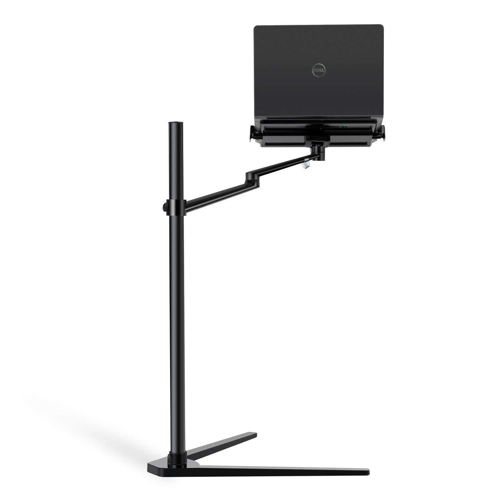 Подставка для ноутбука вращающаяся на 3600 3-в-1 регулируемая по высоте / iPad Pro 12.9"/iPad Air/iPad mini/другие 4'-14' планшеты и смартфоны - Напольная подставка для кровати для ноутбука (12-17 дюймов) Черный, фото №3