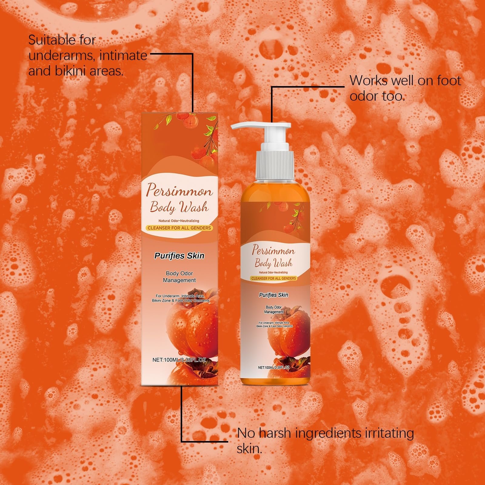 Гель для душу Kaki дезодоруючий проти запаху тіла унісекс, фото №4