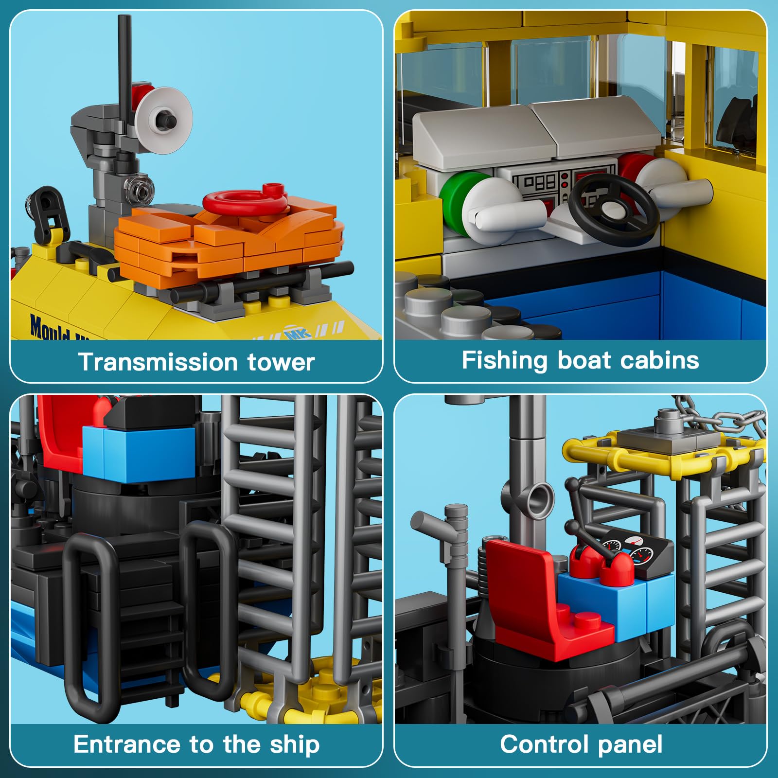 Конструктор Mould King 10134 Корабель для дослідження океану 380 штук, фото №5