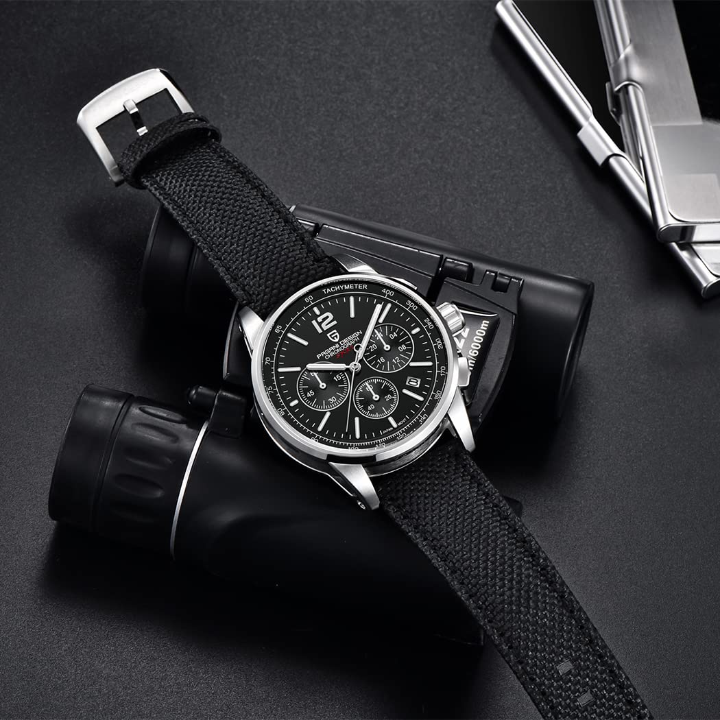 Чоловічий годинник Pagani Design Хронограф Аналоговий Кварц 100M Водонепроникний Нержавіюча сталь, фото №3