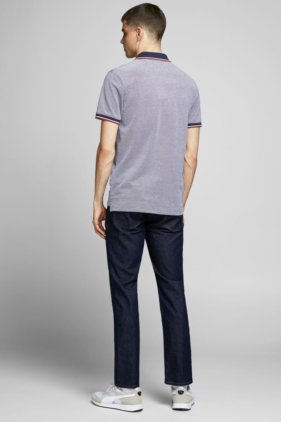 Рубашка-поло Jack&Jones JPRBLUWIN POLO SS NOOS 12169064 Mood Indigo, Серая, размер 2XL, фото №2