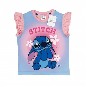 Піжама з шортами Disney Lilo and Stitch для дівчат з рюшами synthetic.ua - Фото 1