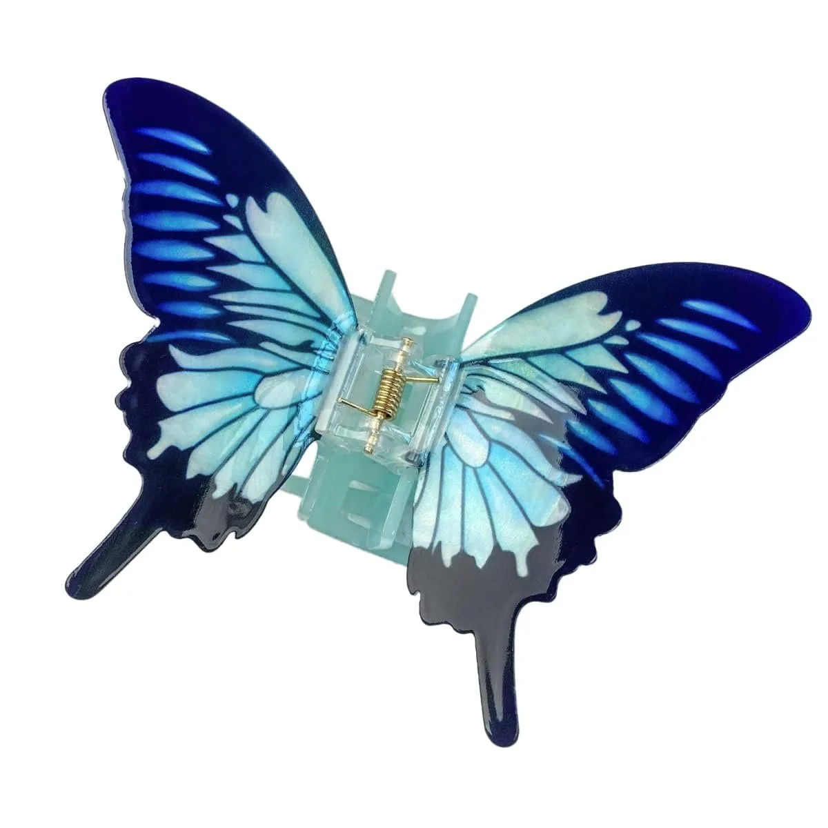 Заколка для волос Метелик, Заколки для волос, Французские заколки-крабы, Средний размер, Заколка-краб Метелик, Нескользящие заколки для волос, Акриловая заколка для густых, тонких волос, Для женщин и девушек, Голубой, 9 x 8.5 см, фото №1