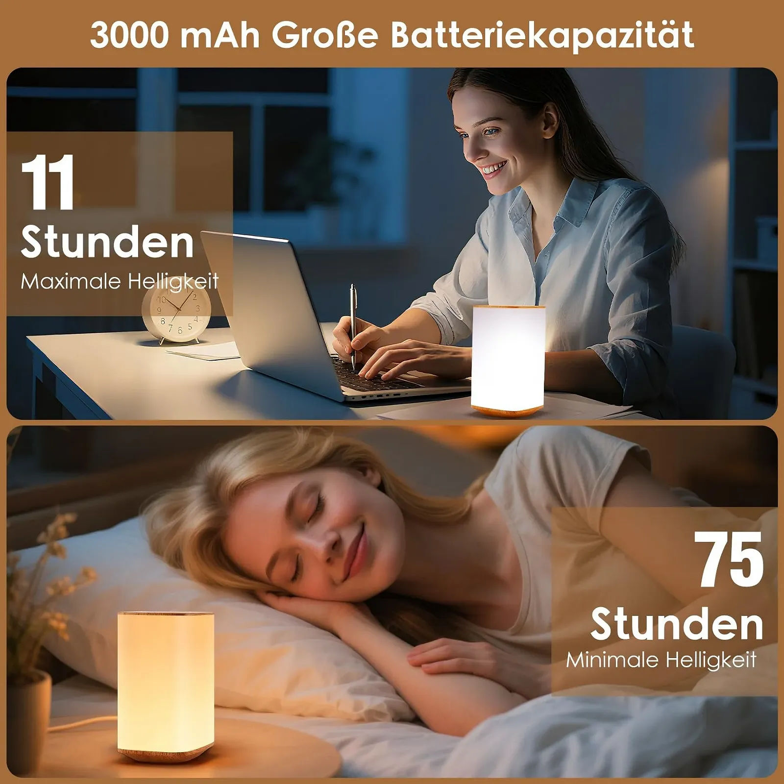 Приліжкова лампа Сенсорна Димер RGB 256 кольорів Акумулятор 3000 мАг Пульт ДК Таймер, фото №2