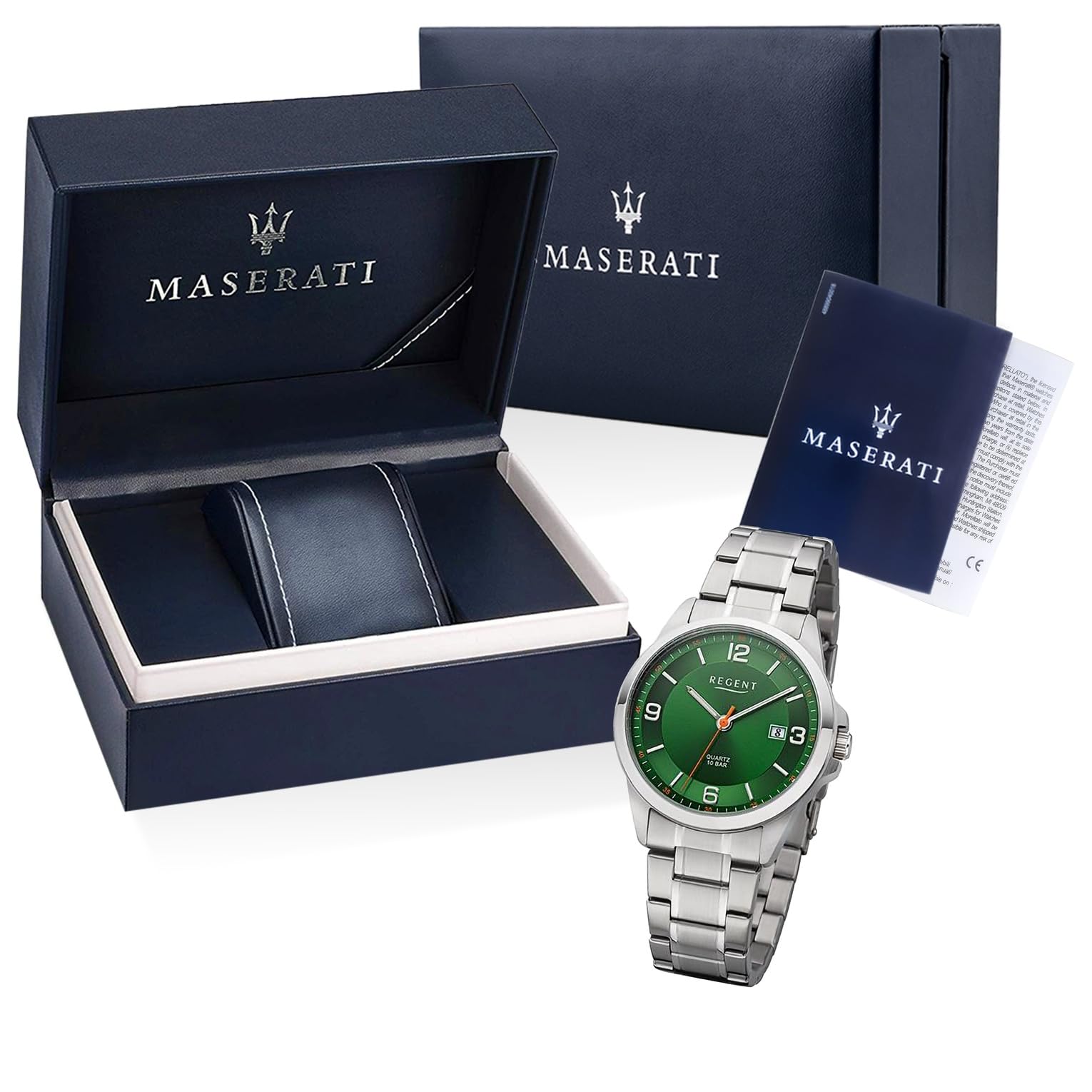 Годинник REGENT чоловічий з браслетом з нержавіючої сталі 39 мм кварцовий 10 Бар арабські цифри дата, фото №4