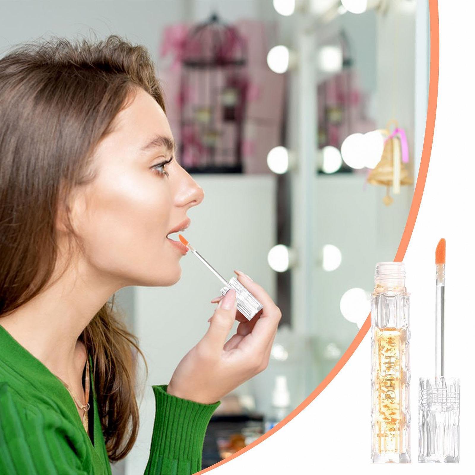 Блиск для губ Jikiaci PH Змінюючий Колір з чистою золотою фольгою, фото №3