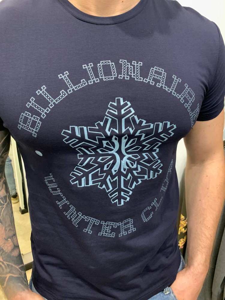 Футболка Billionaire синяя f396, фото №4