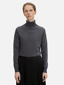 Гольф Knit basic turtleneck 1032589-30281 TomTailor Темно-сірий XL - Фото 1