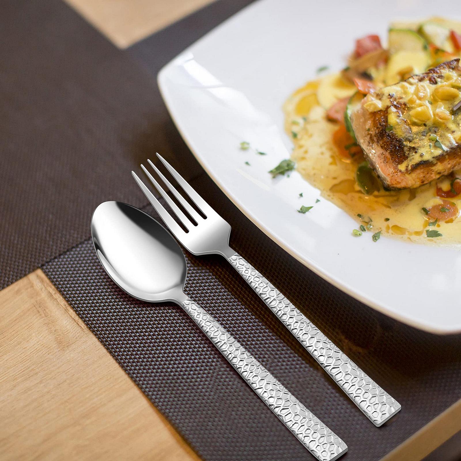 Набор столовых приборов Herogo, 16 предметов, из нержавеющей стали для 4 человек, серебряный, фото №4