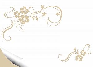 Наклейка на стіну Grandora Квіткова гілка W828 2 деталі 58 x 35 см / 32 x 15 см Бежевий - Фото 1