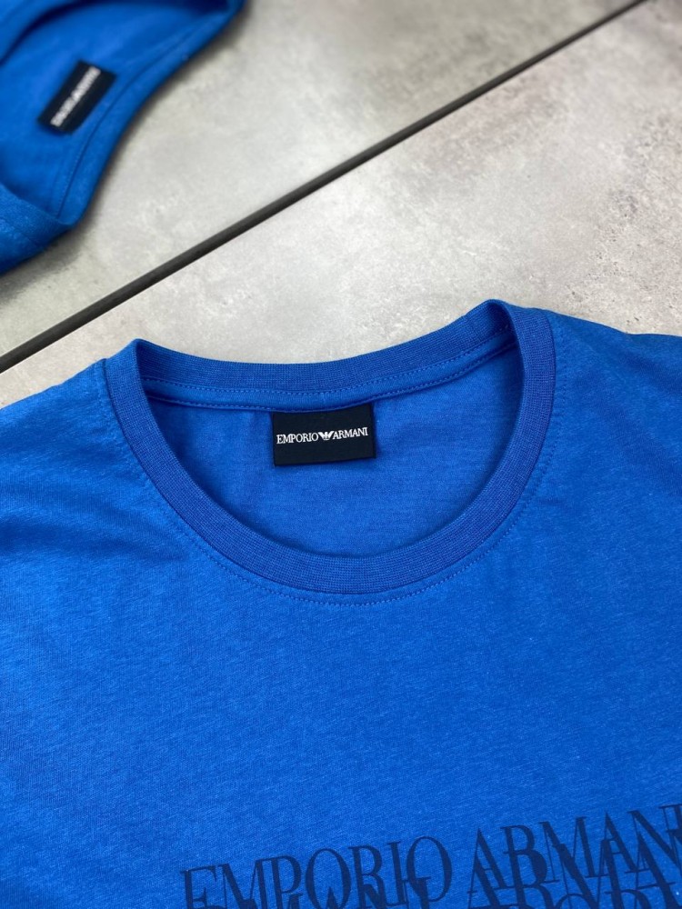 Футболка Armani синяя f492, фото №5