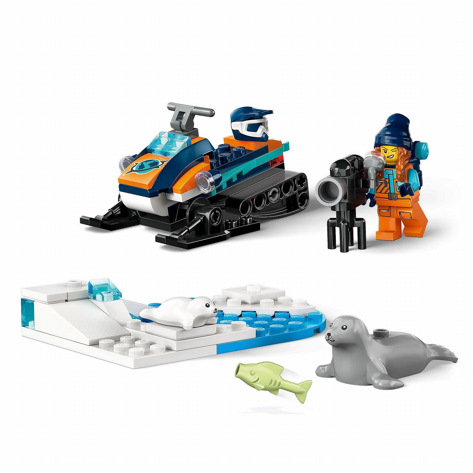 Конструктор LEGO City 60376 Arctic Snowmobile с 3 фигурами животных и минифигуркой исследователя для детей от 5 лет, фото №3