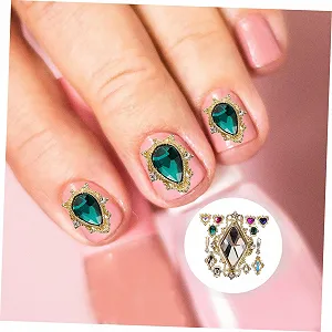 Набор украшений для ногтей Zubeh Vintage Love Gel Charm Suite, металлические бриллианты для дизайна ногтей synthetic.ua - Фото 1