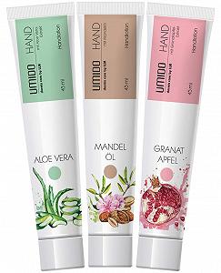 Набір лосьйонів для рук UMIDO 3 шт 45 мл 1 x Алое Вера 1 x Мигдальна олія 1 x Гранатовий крем для рук - Фото 1
