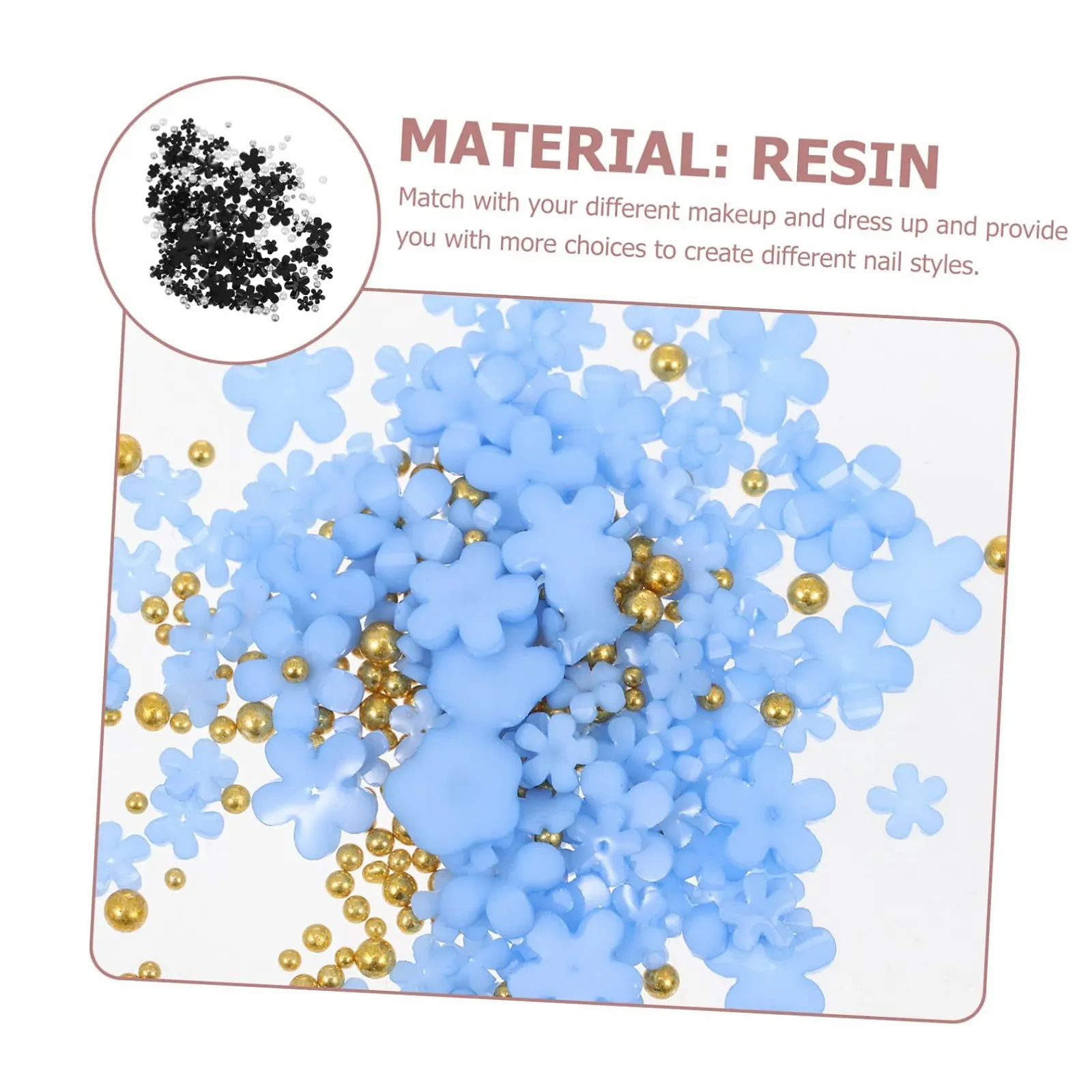 Квіти для декорування нігтів, змінний акриловий декор для нігтів, фото №6