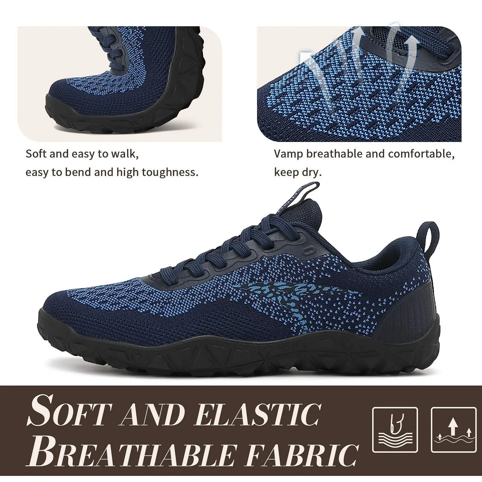 Кросівки ASHION Barefoot з широким носком Мінімалістичні чоловічі кросівки, фото №2