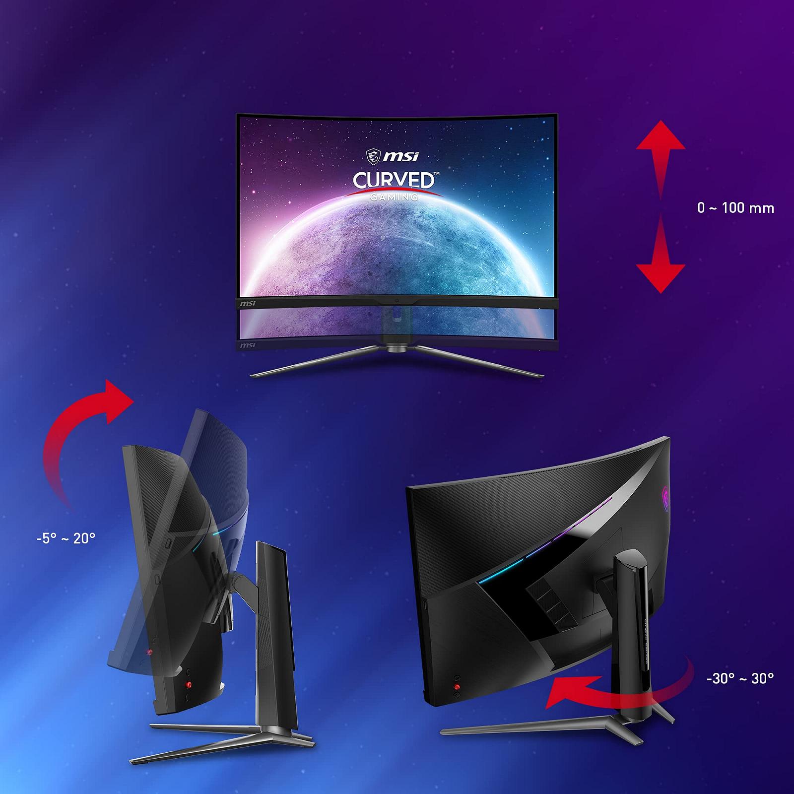 Монитор MSI MPG ARTYMIS 323CQRDE 32 дюйма 1000R изогнутый игровой 2560 x 1440 165 Гц 1мс AMD FreeSync Premium VA HDR 400 RGB Чёрный, фото №5