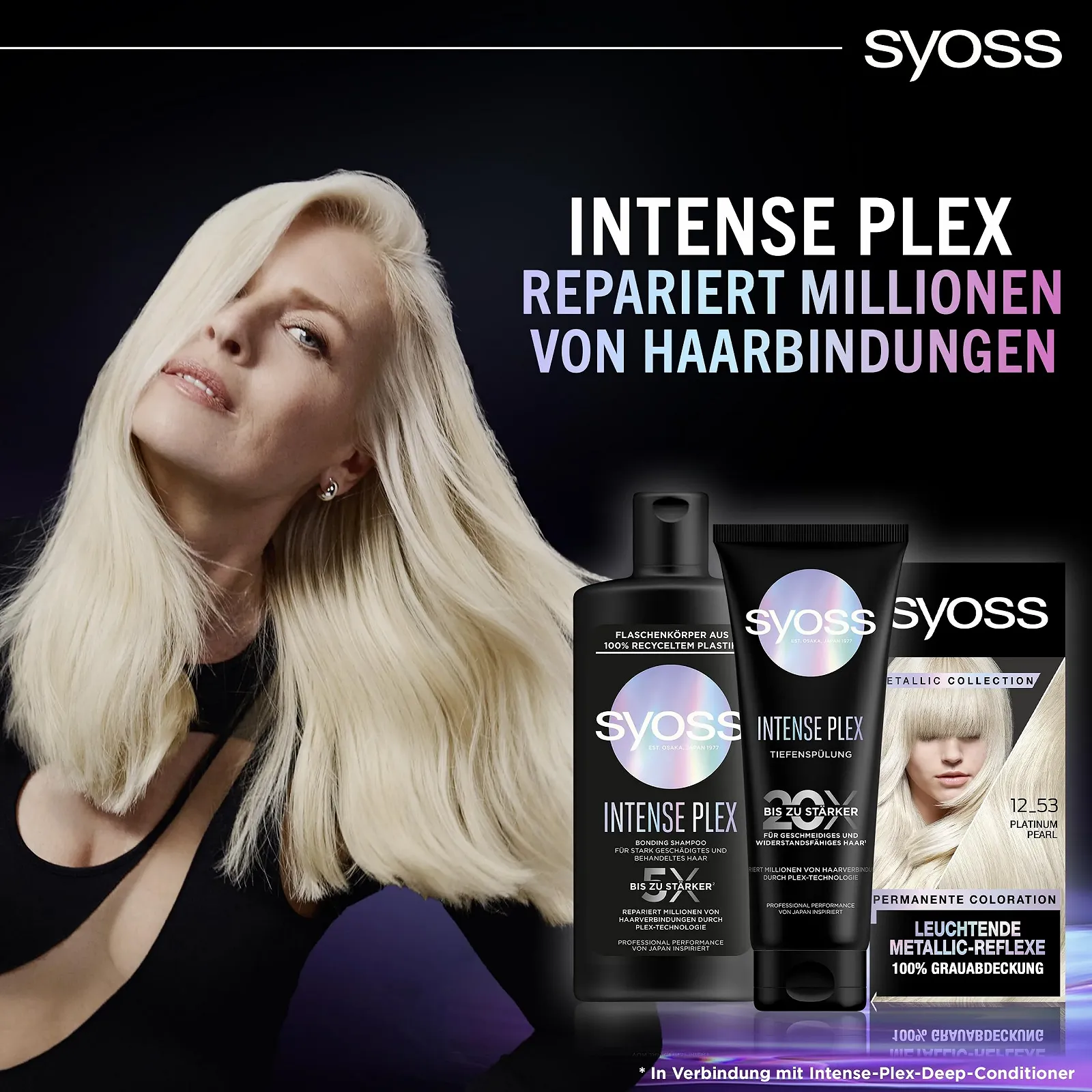 Краска Syoss Color Metallic Collection 12-53 Platinum Pearl (3 x 115 мл), Стойкая краска для волос с металлическими отблесками, покрытие седины до 100% и интенсивность цвета до 10 недель, фото №12 Краска Syoss Color Metallic Collection 12-53 Platinum Pearl (3 x 115 мл), Стойкая краска для волос с металлическими отблесками, покрытие седины до 100% и интенсивность цвета до 10 недель, фото №12