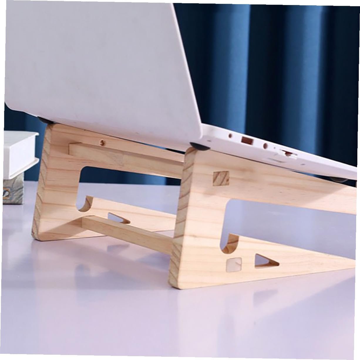 Ергономічна Дерев'яна Підставка для Ноутбука з Масиву Дерева Регульована по Висоті для Столу та Офісу, фото №8