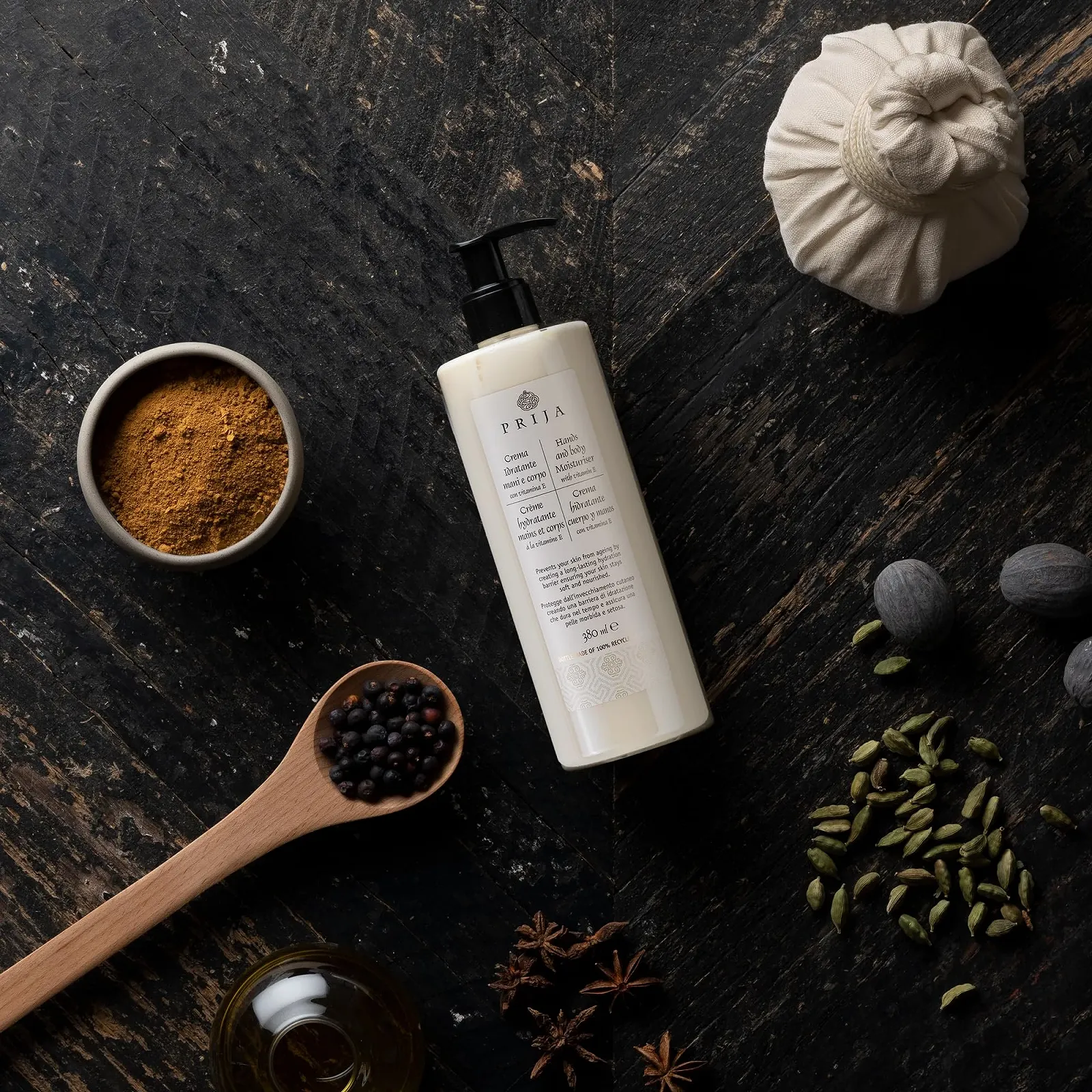 Зволожуючий засіб для рук і тіла Prija з вітаміном Е 4 x 380 мл, фото №3