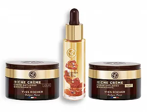 Набір Yves Rocher RICHE CR"". CRÈME, Набір для догляду за обличчям для жінок зі зрілою шкірою, з денним і нічним доглядом і еліксиром краси - Фото 1