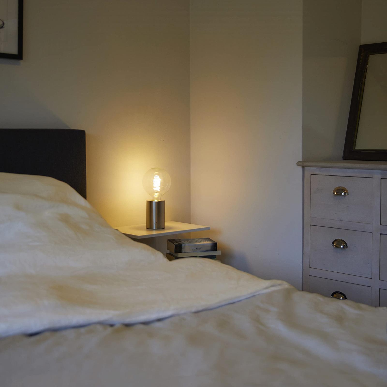 Світлодіодна настільна лампа Northpoint Edison Style 2000 мАг з сенсорним димером Сталь Прозоре скло, фото №4