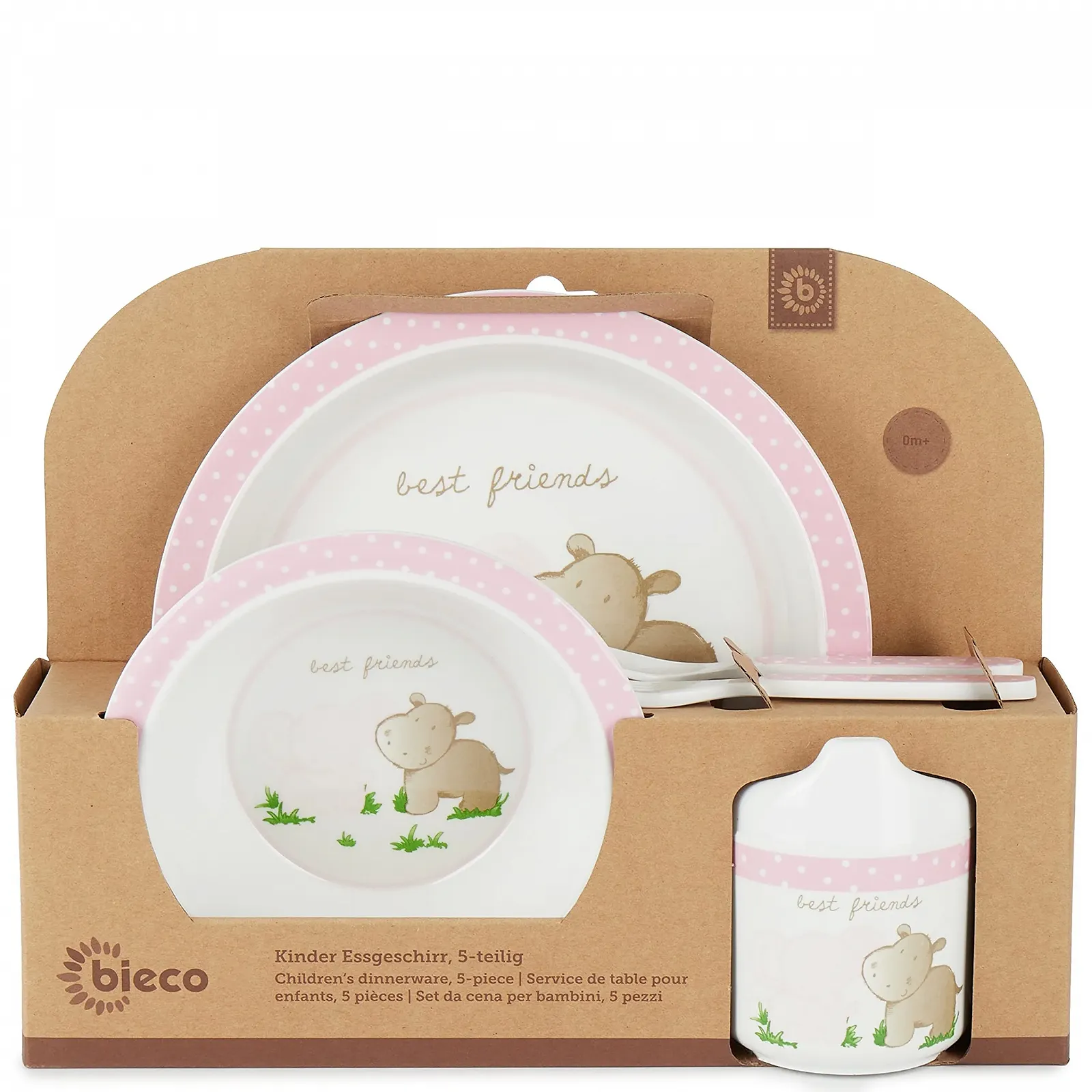 Набор детской посуды Bieco Animals Design 5 предметов Меламин Розовый, фото №5 Набор детской посуды Bieco Animals Design 5 предметов Меламин Розовый, фото №5