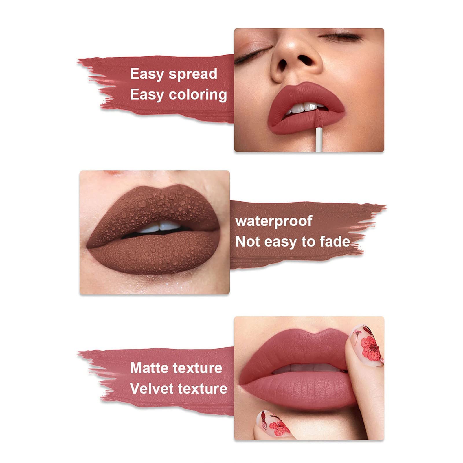 Блеск для губ Velour Набор помадных блесток, высокопигментированный, блестящий цвет 2 мл, макияж, блестящая помада (C, One Size), фото №4