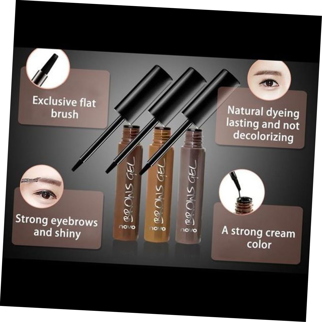 Гель для брів minkissy Кольорування Татуаж Макіяж Олівець Пудра Plain Набір 2 шт., фото №6