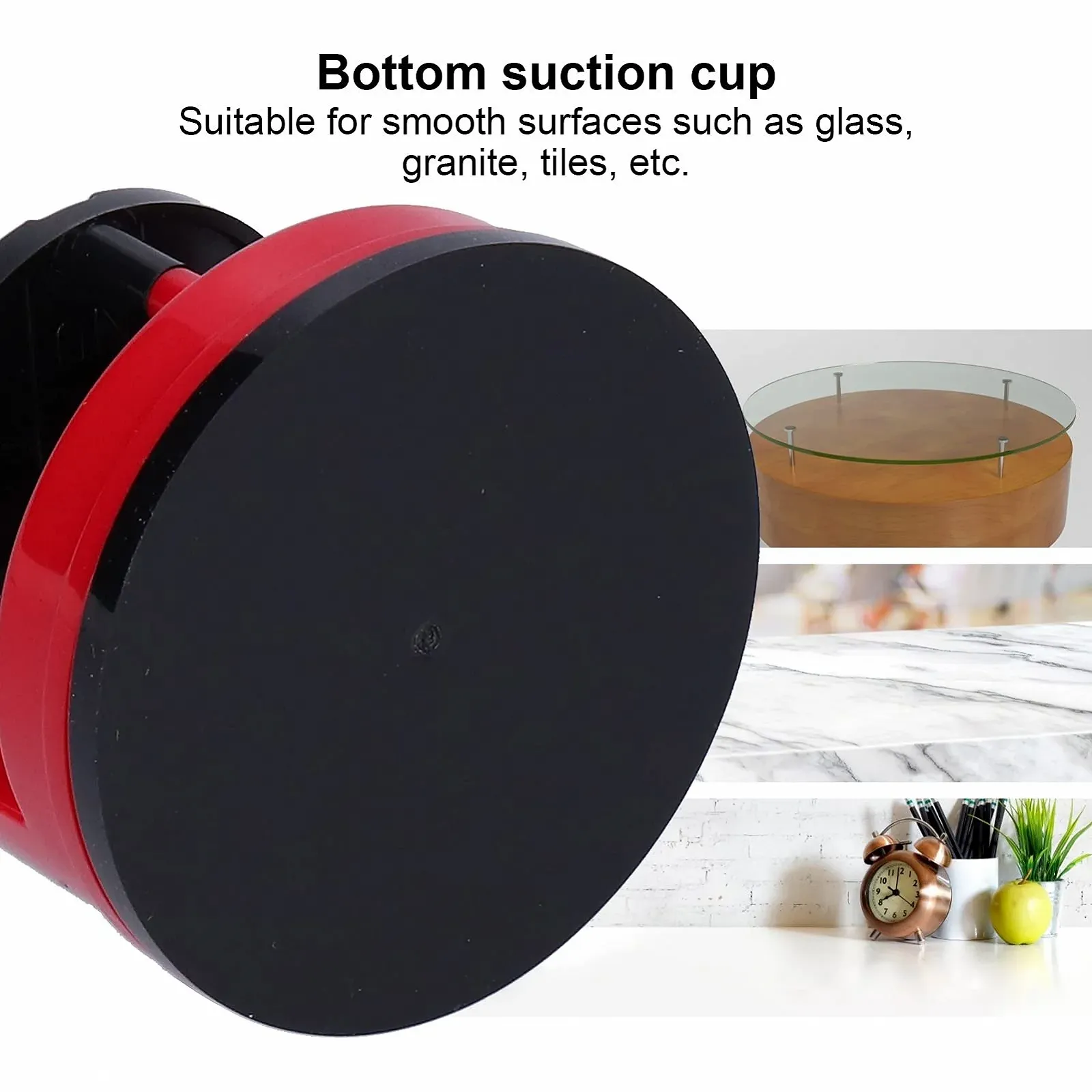 Точилка для ножей ручная с присоской ABS вольфрамовая сталь Красная, фото №2