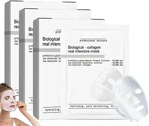 Маска для лица коллагеновая Nifora Hydra Organic Korean увлажняющая для ночного использования для гладкой увлажняющей кожи, улучшения упругости (12 штук) - Фото 1