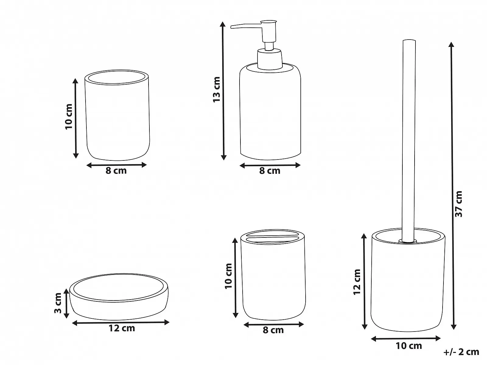 Набор аксессуаров для ванной комнаты Camana 5 предметов, розовый, смола, Groove Look, фото №3