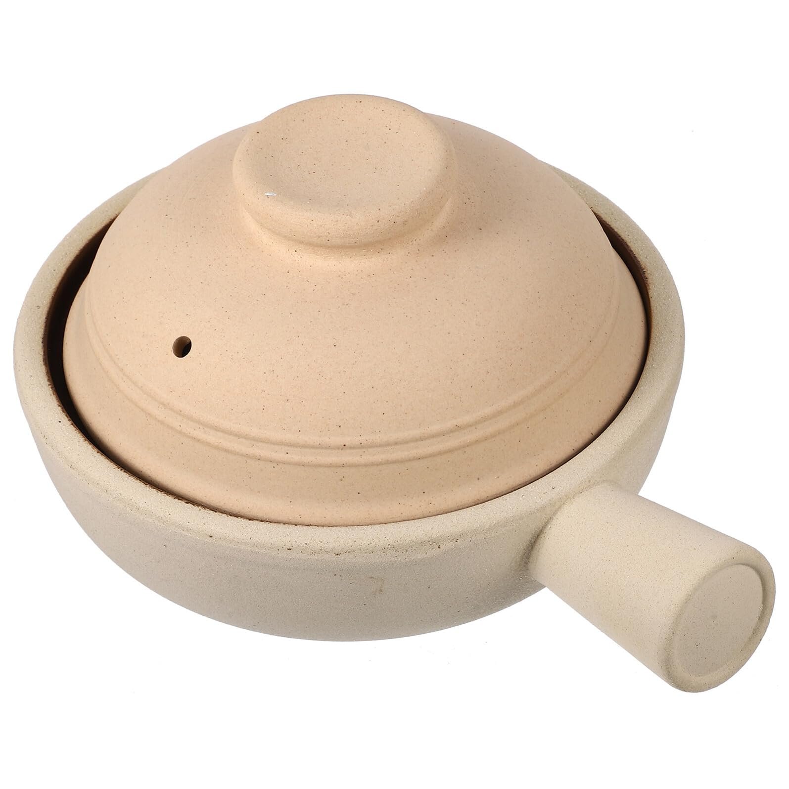 Горщик глиняний Gatuida з однією ручкою та кришкою глазурований, фото №1