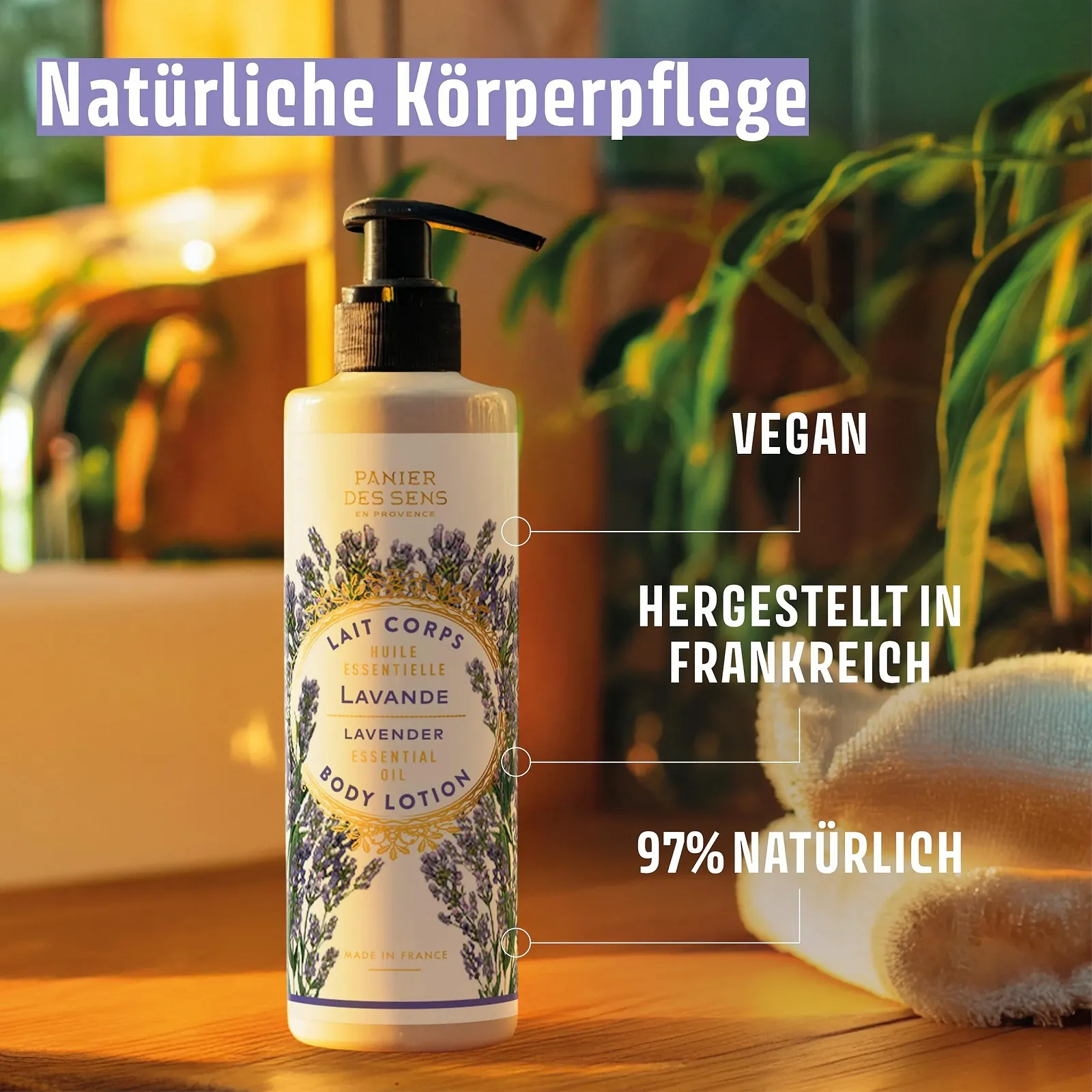 Крем для тіла Panier des Sens Lavender для жінок, зволожуючий лосьйон для тіла з маслом ши та оливковою олією, 250 мл, фото №5 Крем для тіла Panier des Sens Lavender для жінок, зволожуючий лосьйон для тіла з маслом ши та оливковою олією, 250 мл, фото №5