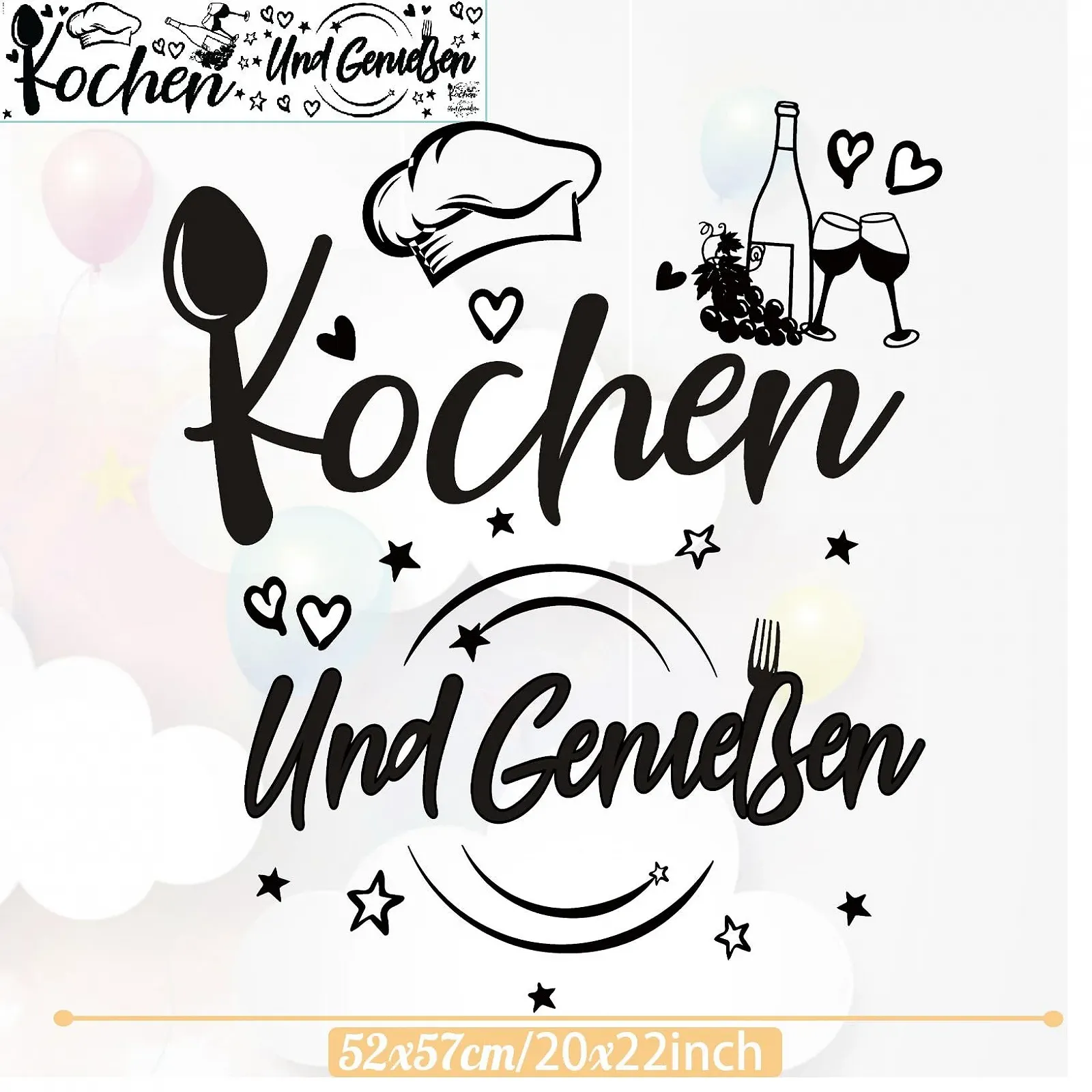 Наклейка на стіну TOARTI Kitchen Cooking and Enjoying самоклеюча, фото №2 Наклейка на стіну TOARTI Kitchen Cooking and Enjoying самоклеюча, фото №2