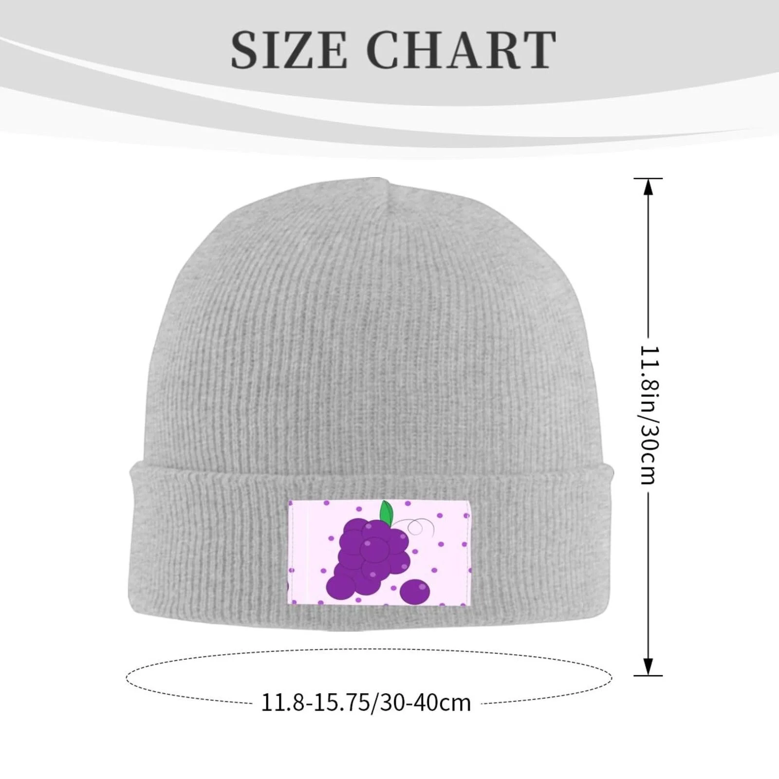 Вязаная Шапка BROLEO с Мультяшным Узором Винограда, фото №1