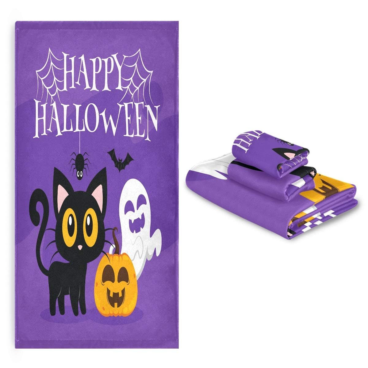 Набір рушників BEUSS Halloween Cat Skull 100% бавовна 3 шт. високовбираючий, фото №7