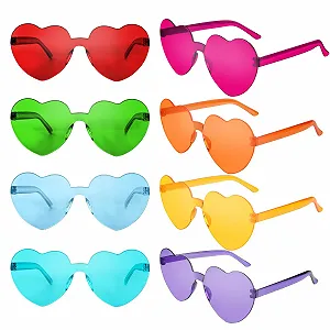 Солнцезащитные очки в форме сердца CHRORINE, без оправы - Фото 1