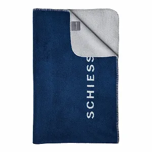 Покривало Schiesser Klara М'яка Двосторонній Вигляд Бавовняна Суміш Тепла Пухнаста 150 x 200 см Темно-синя - Фото 1