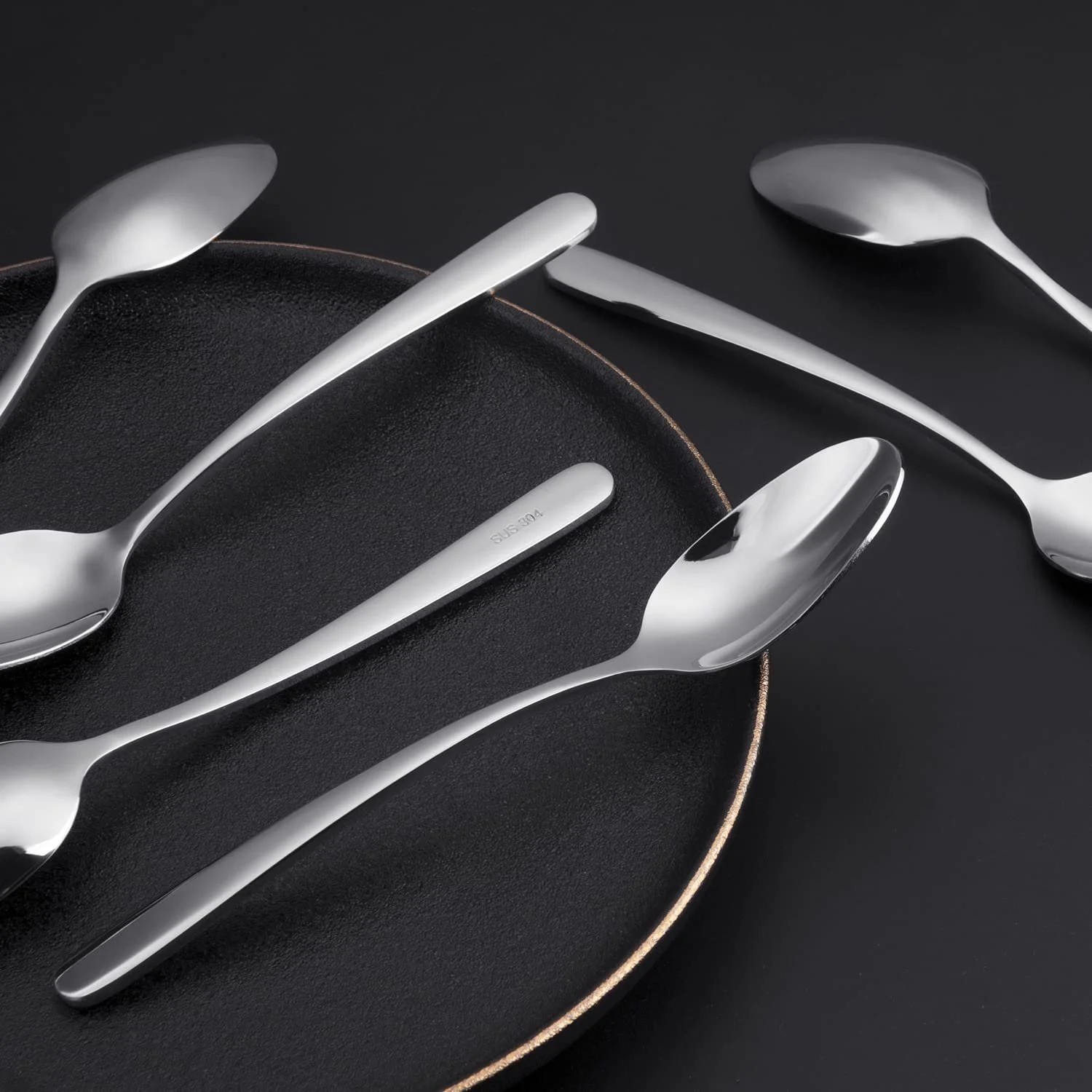 Ложка чайная из нержавеющей стали Набор из 6 штук (18/10 Нержавеющая сталь), фото №3