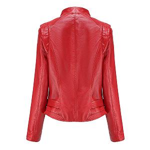 Кожаная куртка DISSA Slim Short C5087N, искусственная кожа, лацкан, молния, мотоциклетная куртка для весны и осени synthetic.ua - Фото 1