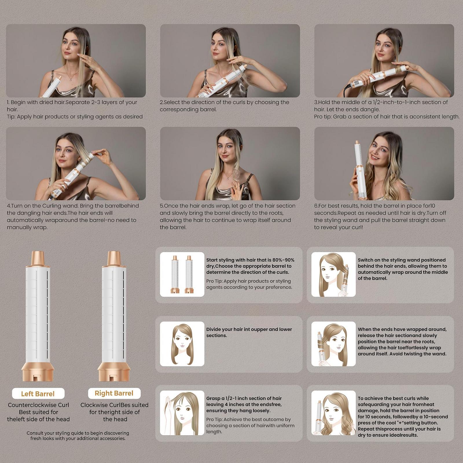 Стайлер Hairstyler 5-в-1 Мультистайлер із насадками для завивки та термощіткою, фото №6 Стайлер Hairstyler 5-в-1 Мультистайлер із насадками для завивки та термощіткою, фото №6