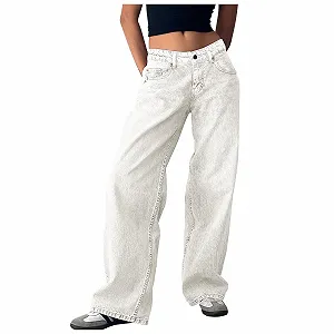 Джинсы Vhersily Baggy Женские С низкой посадкой Широкие Прямые - Фото 1