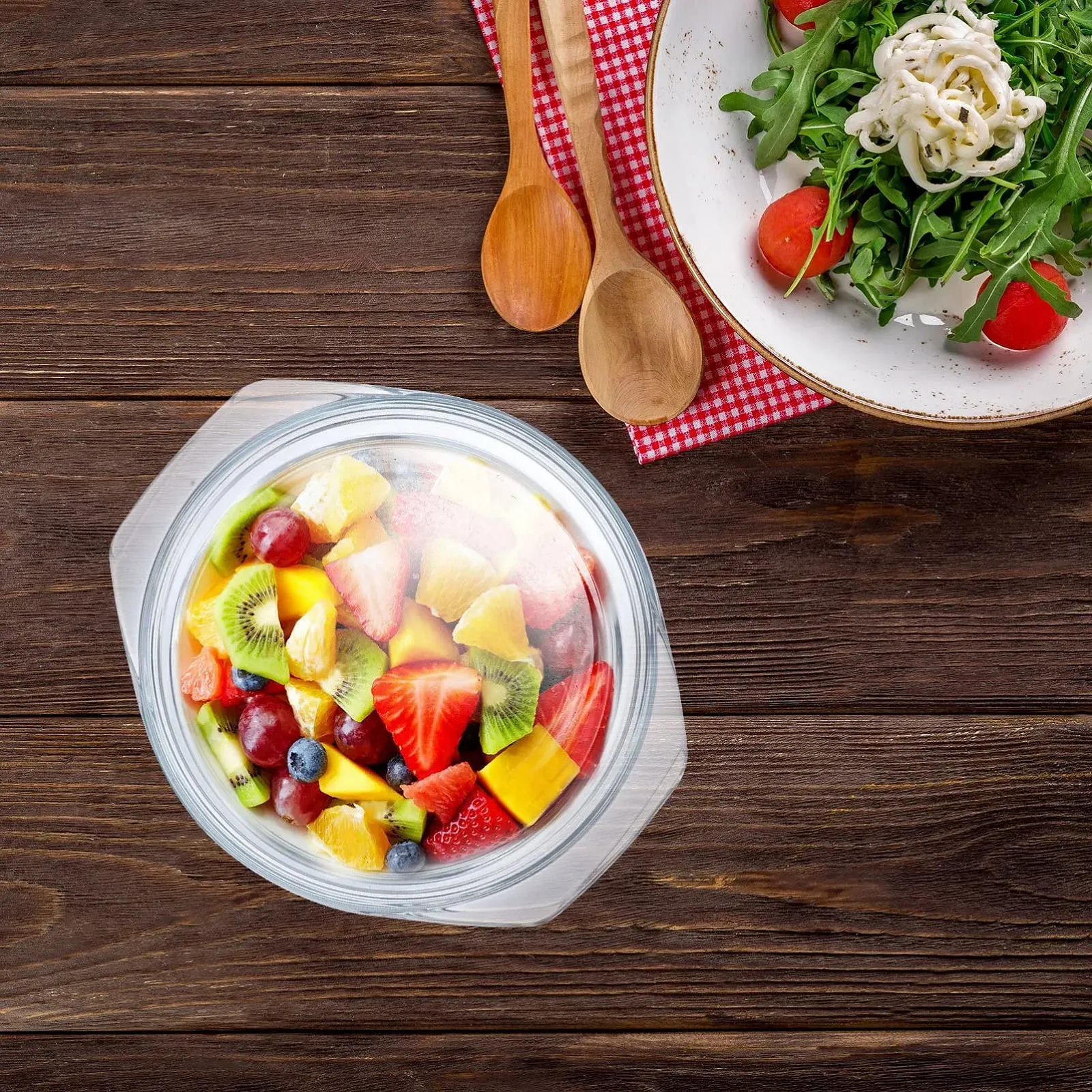 Кастрюля прозрачная с крышкой круглая для микроволновой печи и посудомоечной машины универсальная, фото №4