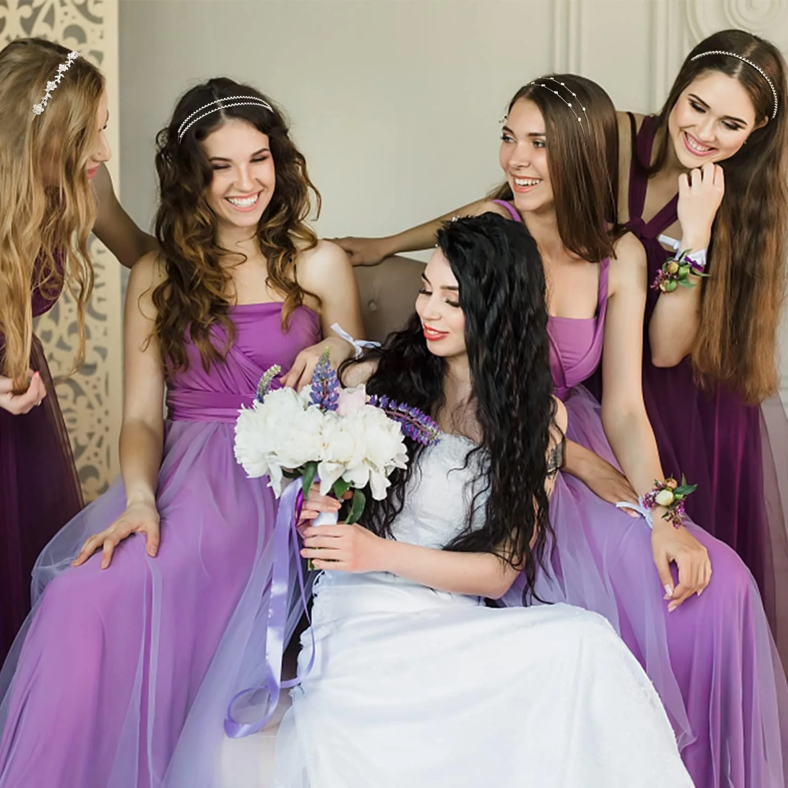 Обруч зі стразами 4 шт Блискучий, фото №7