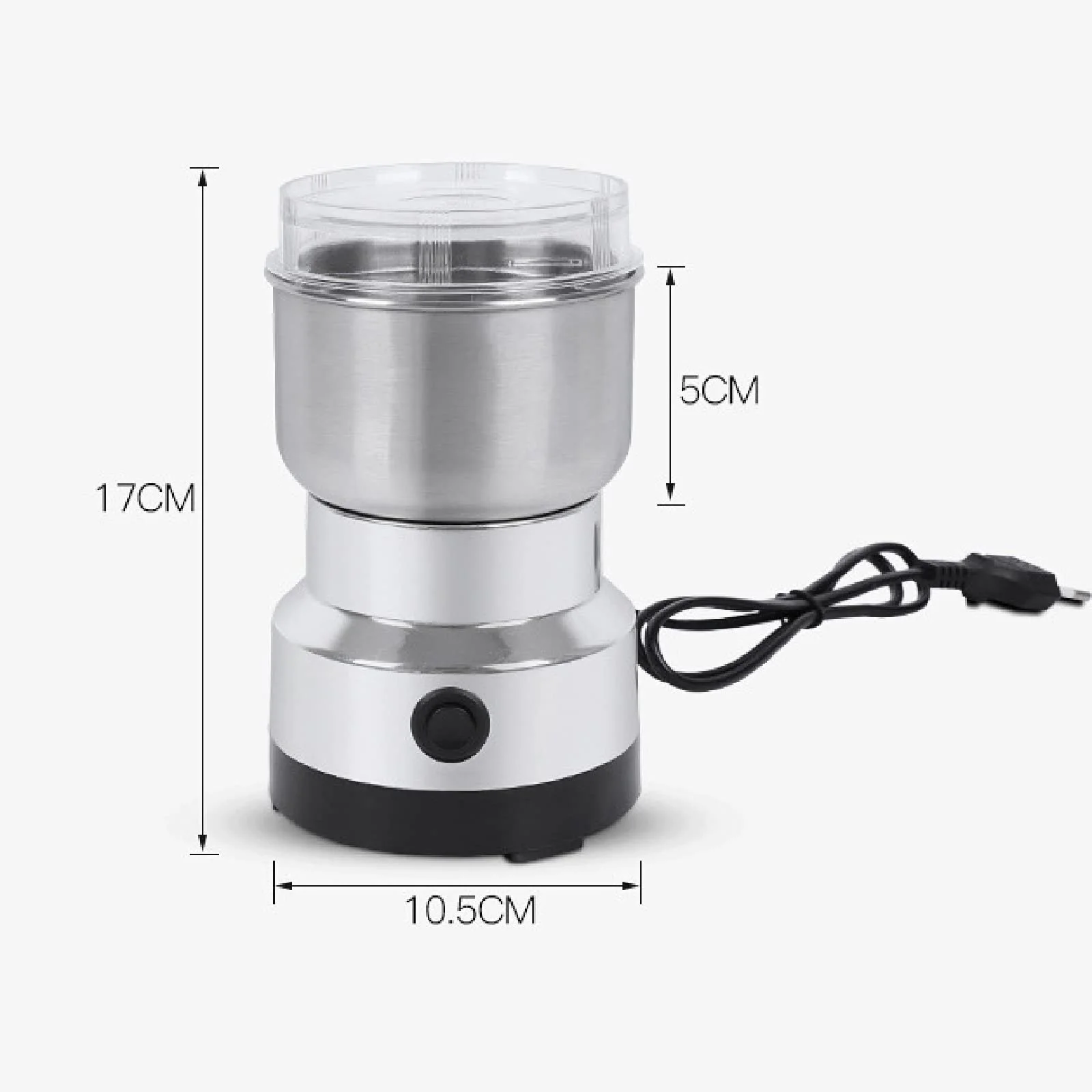 Млин для зерен з нержавіючої сталі, Ультратонка , 300 мл, Багатофункціональний млин, Підходить для різних зерен, спецій, кавових зерен, горіхів, фото №1