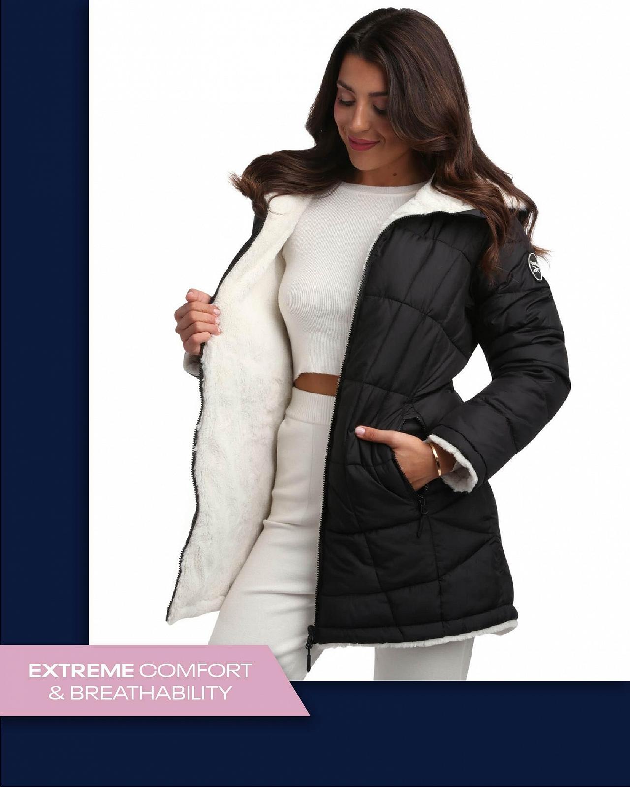 Женская зимняя куртка Reebok, двусторонняя стеганая, фото №6