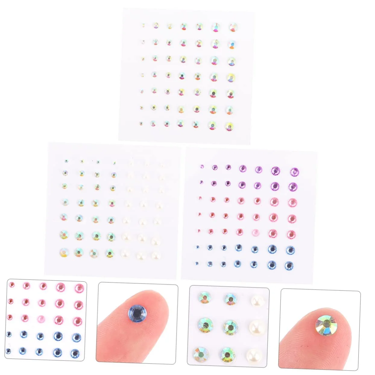 Стрази Самоклеючі NUOBESTY 18 аркушів Різні форми та кольори, фото №8